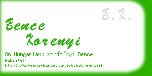 bence korenyi business card